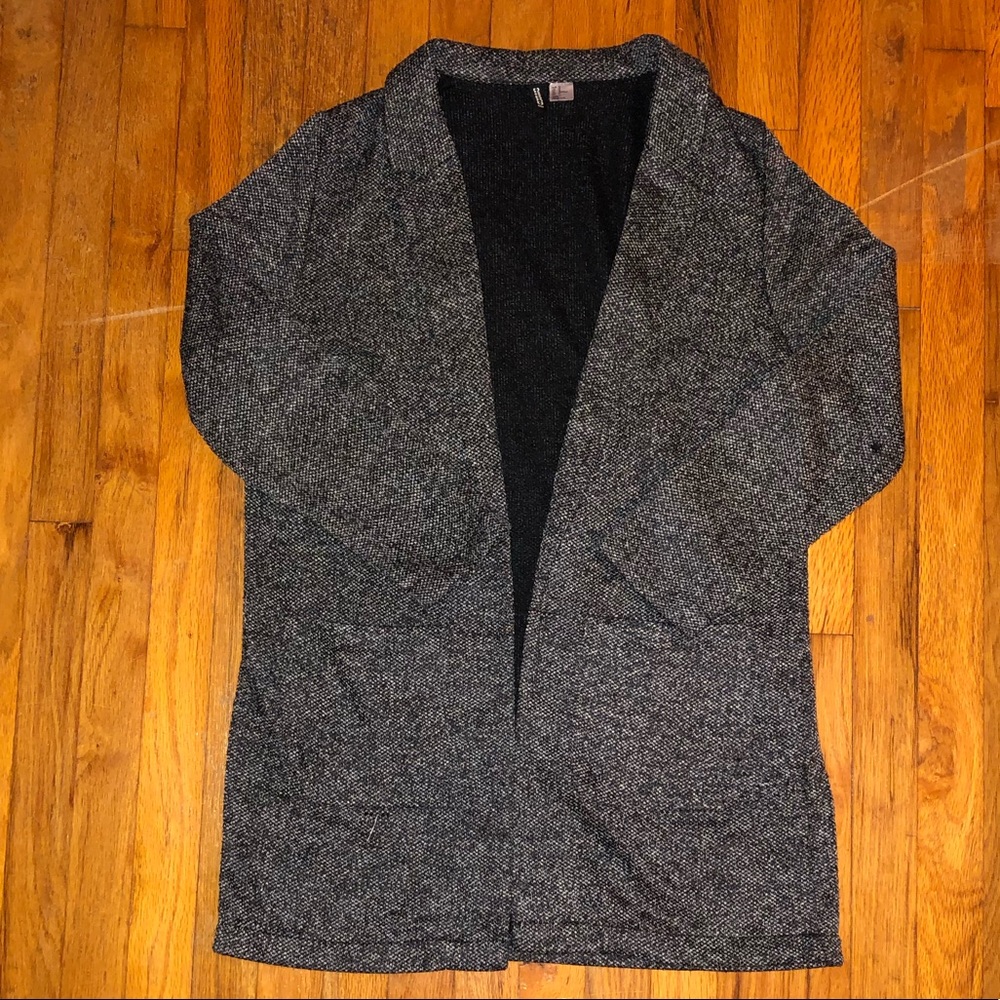 H&M grey, blazer style cardigan